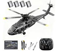 SOLIAXDIY K200 Black-Hawk RC elicottero, 6 canali, elicottero radiocomandato senza spazzole, aereo militare stunt con posizionamento ottico del flusso