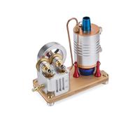 SOLIAXDIY Motori a vapore modello in metallo, verticale a due cilindri a vapore con pistone monouso, Caldaia in alluminio CNC, Kit motore meccanico in metallo per adulti (K007)