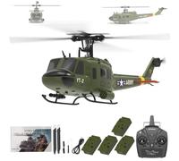 SOLIAXDIY YUXIANG F07 UH-1 Huey 6CH RC elicottero, scala 1:34 Brushless Flybarless elicottero con flusso ottico e mantenimento dell'altitudine, 2.4GHz modello di aereo militare regalo per adulti