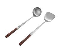 solicitous Wok - Set di 17 spatole per wok, spatola wok in acciaio inox