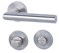 Solid 10 - R cromato Alpertec/in acciaio inox satinato a colori WC per porte del bagno con barriera blindature pulsante set maniglia porta guarnizioni, 28025320C