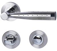 Solid 5 Alpertec - R cromo/satinato bagno a colori in acciaio inox per porte del bagno con barriera blindature pulsante set maniglia porta guarnizioni, 28029220C