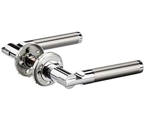 Solid Alpertec 6-R cromo/satinato bicolore in acciaio inox BB per stanza porte pulsante set maniglia porta guarnizioni, 88022300C