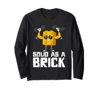 Solid As Brick Weightlifting Fitness Gym Workout Training Maglia a Manica