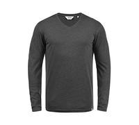 Solid Beda - Maglietta da uomo a maniche lunghe, con scollo a V, Grigio scuro Melange (8288), L