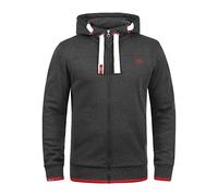 Solid BenjaminZip Felpa con Cappuccio Giacca Tuta da Uomo con Cappuccio Stampa, Taglia:S, Colore:Med Grey (8254)