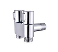 Solid Brass Double Angles Stop Valves 1/2" Wall Mount Brass Double Port Angles Valves for Kitchen & Bathroom Sinks