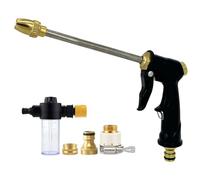 Solid Brass High Pressure Sprayer - Leakproof Quick Connect Base, Adjustable Stream Flow, Ergonomic Thumb Control Lever, Durable Rust Resistant Construction, Professional Car Wash Tool | For Yard