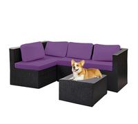 Solid Color Outdoor Sofa Seat Cover - Elastic Cushion Cover, Outdoor Cushion Cover Replacement 1/2/3 Seater Cover for Rattan Sofa, Seats and Furniture (Grape,1PCS)