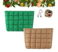 Solid Color Quilted Design Clutch, Quilted Puffer Makeup Bag for Women, Soft Puffy Toiletry Bags for Gym Vacation (Mix-u)