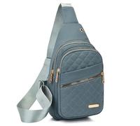 Solid Color Quilted Fanny Pack, Casual Cross Body Bag for Women Men, Chest Bag Daypack (Green)