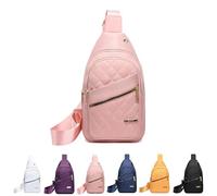 Solid Color Quilted Fanny Pack, Quilted Crossbody Bag For Women, Women Travel Crossbody Bag, Womens Quilteds Chest Bags, Trendy Zipper Sling With Side Pocket (B)