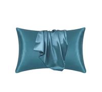 Solid Color Satin Cooling Pillowcase Washable Imitated Silk Bed Bedding Cover Soft Smooth Ice Pillow Case Home Bedroom Deco(Moonlight Blue,470*1200mm)