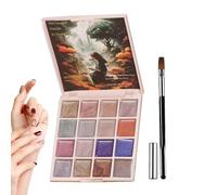 Solid Gel Nail Polish, Gatti Eye Manicure Art Pallet, Solid Cream with Magnet, 16 colori/multicolor, Glitter Beauty Care Ideal for Girls, Summer and Valentine's Day