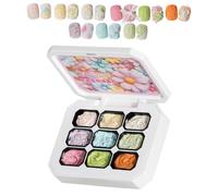 Solid Gel Polish, 9 Colors Cream Gel Set, Long Lasting Nail Extension Glue, High Gloss Finish, Salon Quality, UV for Birthday, Bridal, French Tips, Home Manicure, Holiday