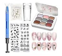 Solid Gel Polish, Gradient Paint Set, Long-Lasting Color, Easy Sponge Application, Metal Grabber Tool, Perfect for Home Manicures and Adult Styling, 1 Set