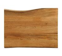 Solid Mango Wood Live Edge Table Top, 70 x 60 x 3,8 cm, durevole Desk Top per Dining or Office, finitura legno naturale