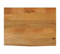 Solid Mango Wood Table Top, 70 x 60 x 2,5 cm, Live Edge, Rustic Wood Desktop for Dining, Kitchen, Office