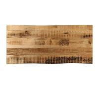 Solid Mango Wood Table Top with Live Edge, 80 x 40 x 2,5 cm, finitura naturale, durevole tropicale Hardwood per cose da pranzo, caffè o desk