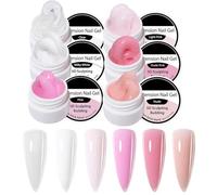 Solid Nail Gel - 6 Colori Top Coat Solido per Estensioni,Gel 3D per Unghie,per Styling, Scultura, Modellatura, Estensione in Salone