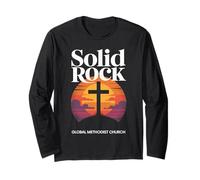 Solid Rock Globale Chiesa Metodista Fede Maglia a Manica