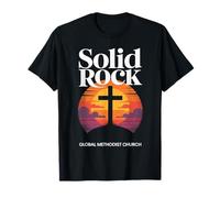 Solid Rock Globale Chiesa Metodista Fede Maglietta