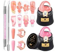 Solid Sculpture Builder Gel LEDSUUEI - Kit di Estensione per Unghie Pink Nude, Gel Costr. per Unghie 3D Colla per Intaglio a Mano Non Appiccicosa, Manicure Salon Decora Nail Art DIY, 20g(0,71 fl oz)