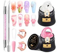 Solid Sculpture Builder Gel LEDSUUEI - Kit di Estensione per Unghie Pink Trasp., Gel Costr. per Unghie 3D Colla per Intaglio a Mano Non Appiccicosa, Manicure Salon Decora Nail Art DIY, 20g(0,71 fl oz)