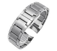 Solid Stainless Steel Watchband Replacement Strap 22mm Black Silver, AR2447