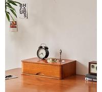Solid Wood Desktop File Cabinet with Heightened Rack for Office Storage Wooden File Storage Cabinet for Computer and Sundries