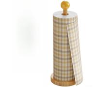 Solid Wood Paper Towel Holder 25cm Stable Base(A) | per premium solid wood, build, natural yellow , 25cm height, fits standard rolls