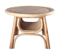 Solid Wood Rattan Tea Table Tatami Home Round Low Coffee Table Suitable for Living Room Sofa Bedroom Bay Window Balcony