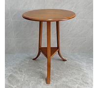 Solid Wood Small Round Table Coffee Table Simple Small Apartment Sofa Side Table Small Coffee Table (Color : Walnut Size : 60x70cm) (Light Walnut 60x75cm)
