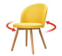 Solid Wood Swivel Back Chair with Fabric Seat for Kitchen Office Study Bedroom Supports up to 175kg/380lbs Green 42 x 42 x 82cm