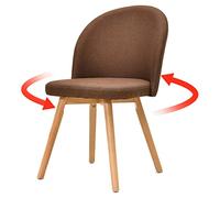 Solid Wood Swivel Office Chair with Fabric Backrest Study Bedroom Makeup Chair Supports 175kg/380lbs White 42 x 42 x 82cm