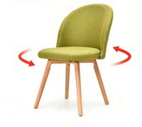 Solid Wood Swivel Office Chair with Fabric Seat Kitchen Dining Chair for Bedroom and Study Supports up to 175kg/380lbs Brown (42 x 42 x 82cm)