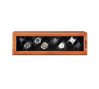 Solid Wood Watch Winder Box for 8 Automatic Watches with Glass Top Quiet Motor AC Adapter Battery USB Powered