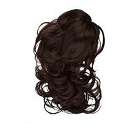 Solida Capelli sintetici "Sharon" su fermaglio, due in uno, variante graduata: lunghezza ca. 45 cm, variante liscia: ca. 30 cm, 1 pezzo, 6 marrone scuro