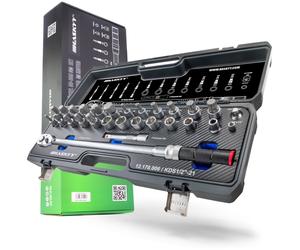 Solida Chiave Dinamometrica 1/2" 50-350Nm in Un Set Con Accessori e Custodia