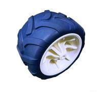 Solida ruota per carrello da campeggio, in poliuretano, 17,8 x 10,2 cm, resistente, con capacità di carico di 100 kg, per carrello da spiaggia, giardino, bianco, nero (bianco blu)