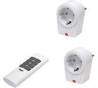 solidbasic - Funk interruttore prese set: 2 X PRESE Radio + 1 X telecomando | 4 canali Plug & Play Radio di commutazione Set - Bianco