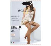 Solidea Autoreggenti Brigitte Micro Rete 70 den Nero Taglia L