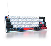 SOLIDEE tastiera da gioco meccanica al 65%,68 tasti con interruttori rossi lineari,tastiera meccanica cablata con retroilluminazione LED,tastiera ergonomica compatta per PS5/PS4/Xbox(68 Black-White)