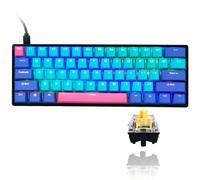 SOLIDEE Tastiera da gioco meccanica cablata al 60%,retroilluminata RGB,anti ghosting con tasti NKRO programmabili,tastiera hot-swappable a 61 tasti per PS4(Gateron Optical Yellow,61 Joker)