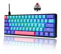 SOLIDEE Tastiera da gioco meccanica cablata al 60%,retroilluminata RGB,anti ghosting con tasti NKRO programmabili,tastiera hot-swappable a 61 tasti per PS4(Gateron Optical Red,61 Joker)