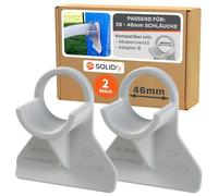 SOLIDfy® - Supporto per tubo flessibile in plastica per piscine Intex e Bestway, 26 mm - 38 mm, 2 pezzi, colore grigio