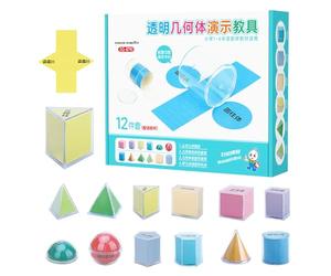 Solidi Geometrici - Giocattoli Per L'apprendimento Della Geometria 3D - Set Di Modelli A Forma, Educativo Per La Matematica | Kit Interattivo Per L'insegnamento Della Geometria Dei Bambin
