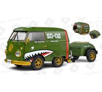 SOLIDO 1/18 FURGONE VOLKSWAGEN T1 VAN KOOL COMBI TRAILER 1950 MODELLINO STATICO