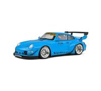 MODELLINO AUTO STATICO SOLIDO PORSCHE 911 993 RWB BODYKIT COUPE 2018 BLU 1/18