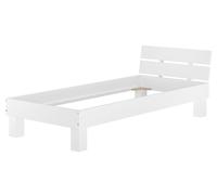 Solido bianco telaio letto/futon 100x200 in Faggio senza doghe 60.86-10WoR
